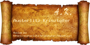 Austerlitz Krisztofer névjegykártya