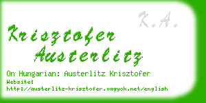 krisztofer austerlitz business card